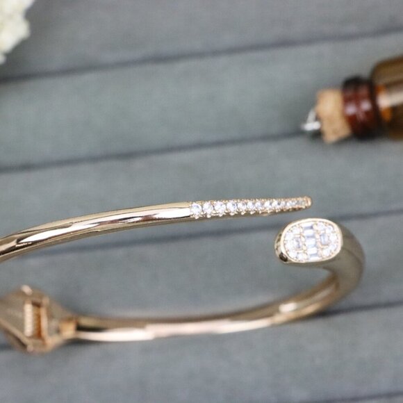 Rose Gold Designer Bangle with Diamond Accents, XPBL0599 - Picture 10 of 12